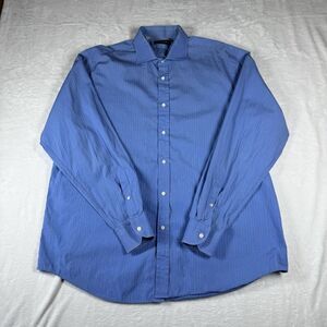 Ralph Lauren Black‎ Label Shirt Blue Striped Stretch Fabric Regular Fit 18